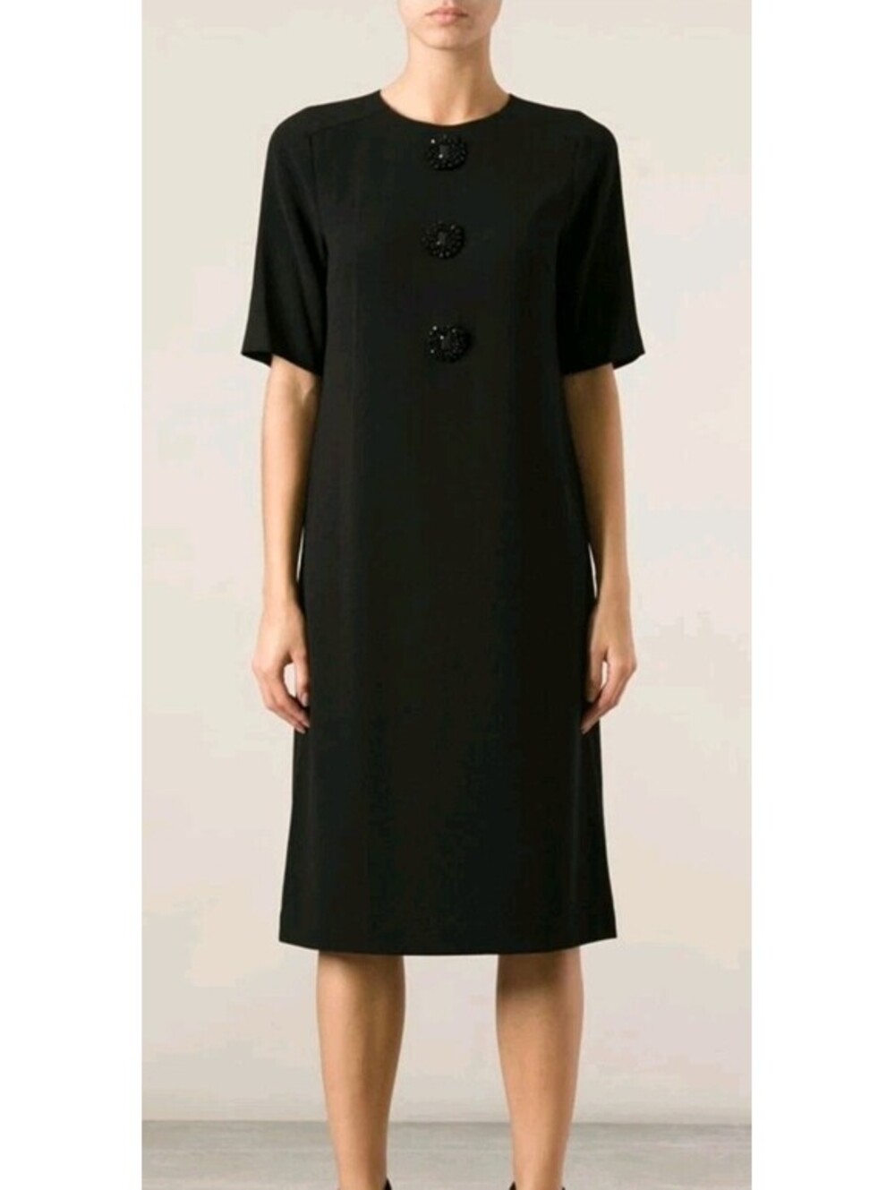 Tory Burch Size 0 Black Raine Dress Embellished Shift Lined
